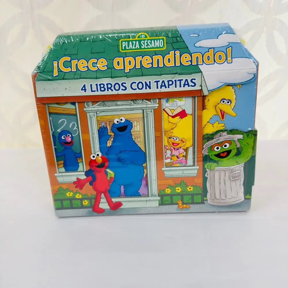 Sesame Street Grown and Learn 4 Books In Spanish Sealed‎ NEW!